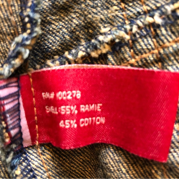 Jennyfer J denim Jean jacket front pockets distressed Patchwork Medium. EC* - Picture 12 of 14